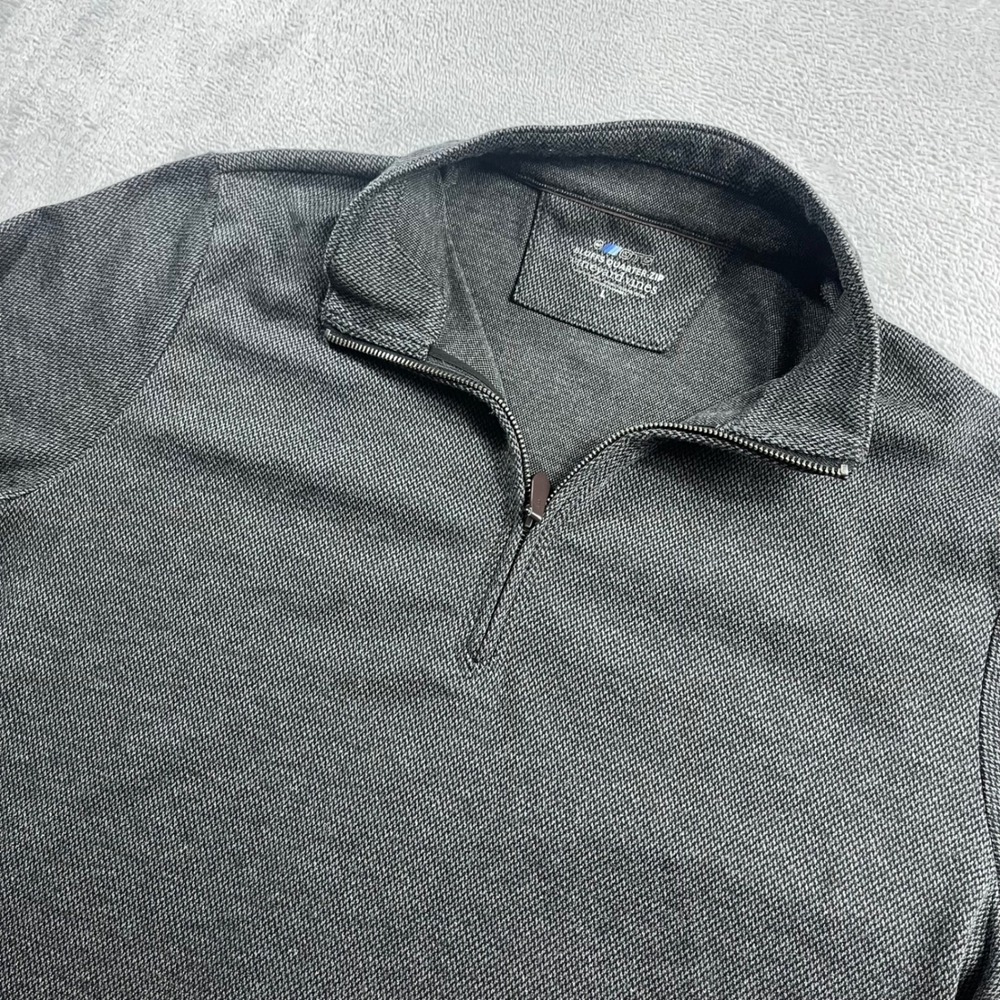 Vineyard Vines OTG Bluffs Quarter-Zip Pullover Gray Mens Large 1K001090